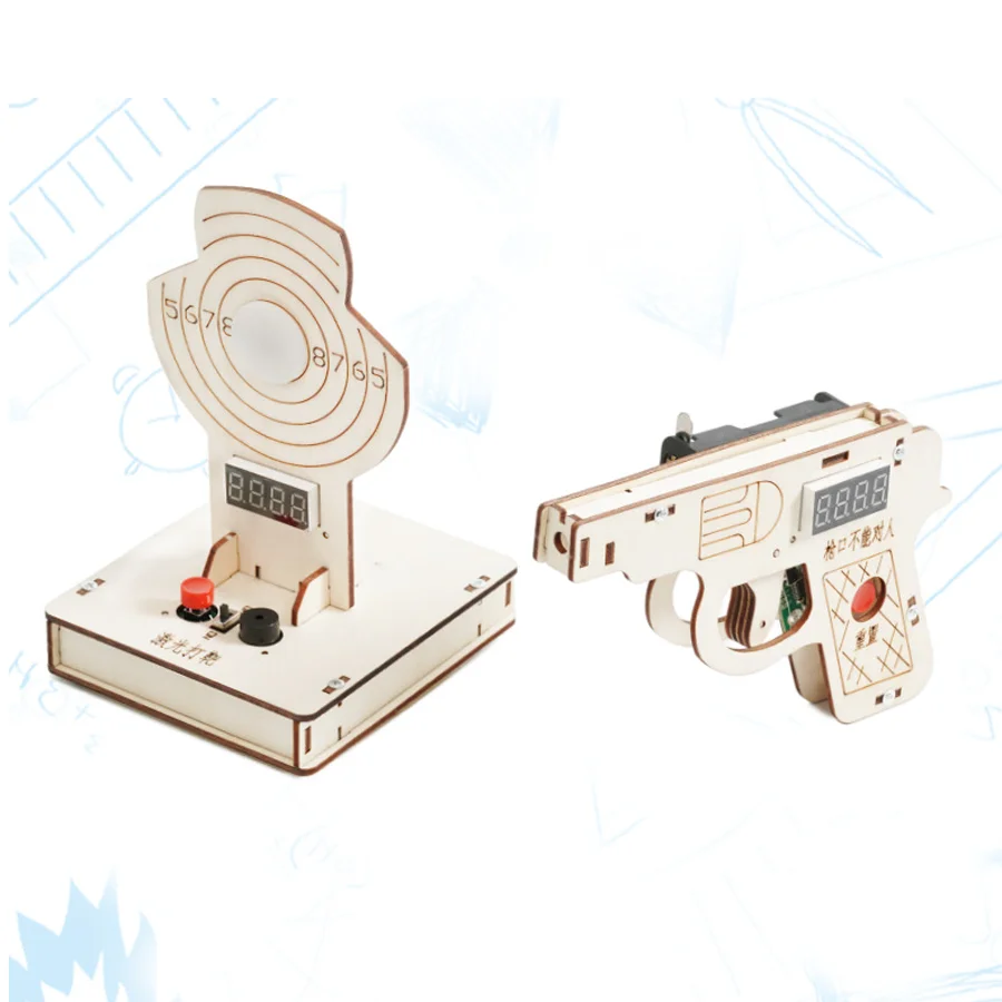 DIY Laser Target Shooting Device Model Science Toys for Kids Physics Experimental Tool Kit Children Educational Toys