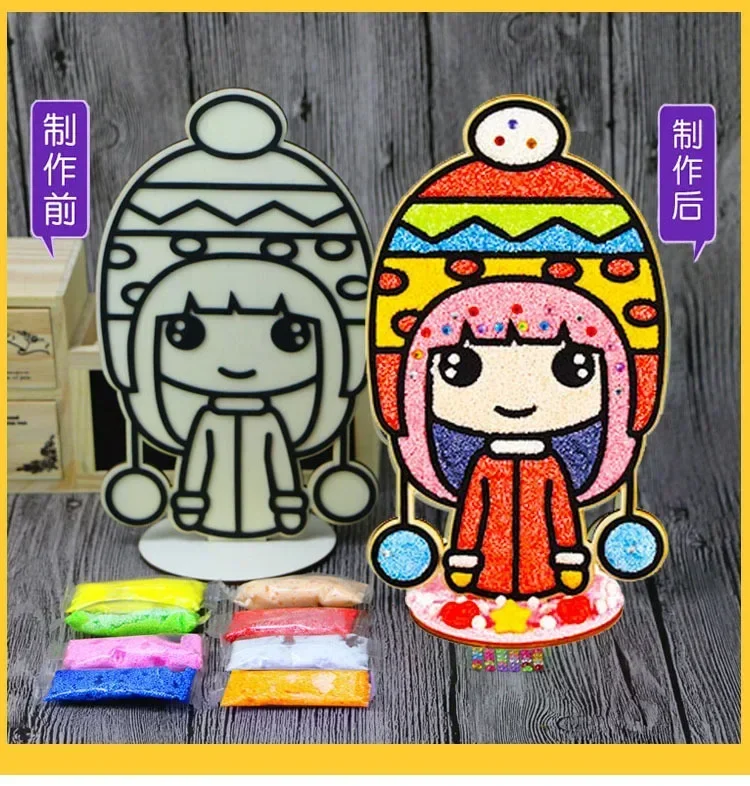 3D ไม้เกล็ดหิมะภาพวาดเด็ก DIY สร้างสรรค์โคลนที่มีสีสันภาพวาดของเล่น Board Art จิตรกรรมเครื่องมือของเล่นเพื่อการศึกษาเด็ก