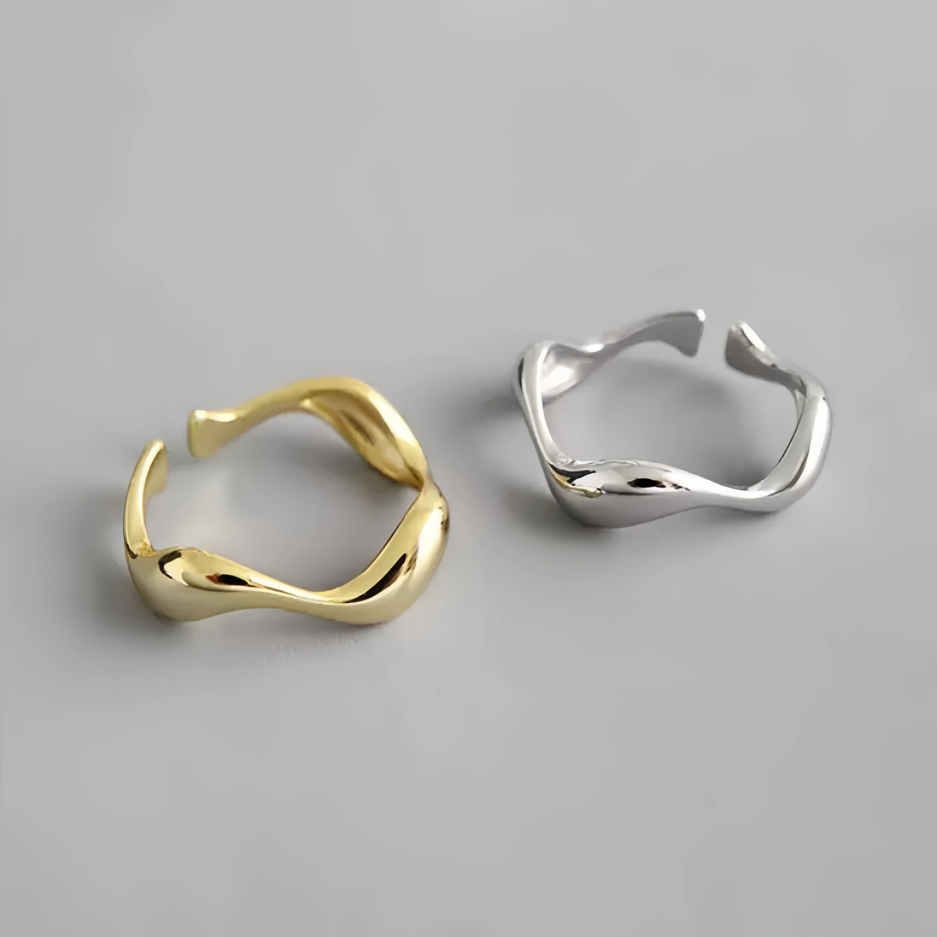 1 pezzo di anello da donna con apertura a linea irregolare geometrica minimalista retrò alla moda, adatto per ragazzi alla moda e affascinanti