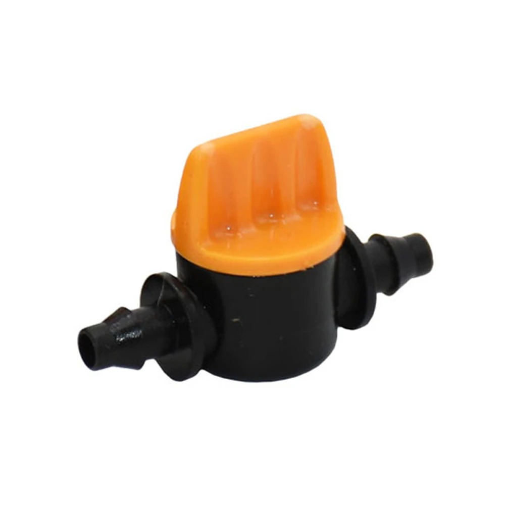 20PCS Pvc Pipe Through Valve Irrigation Double Barb Mini Valve Drip Irrigation Capillary Mini Switch Valve