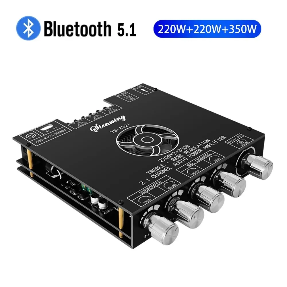 YS-AS21 2*220W + 350W 2.1 kanałowy BT cyfrowy wzmacniacz mocy płyta TPA3251 AMP Subwoofer ton wysokich tonów basowych aplikacja audio funkcja USB