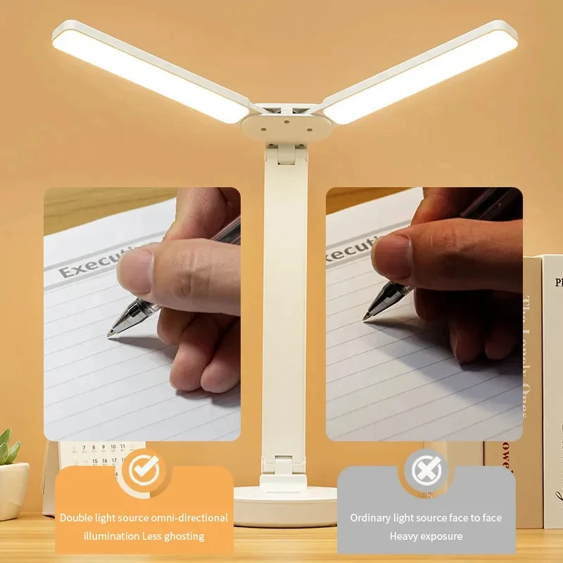 LED-Schreibtischlampe, 3-stufig dimmbar, Touch-Nachtlicht, USB wiederaufladbar, Augenschutz, faltbare Tischlampe für Schlafzimmer, Nachttisch-Lesung