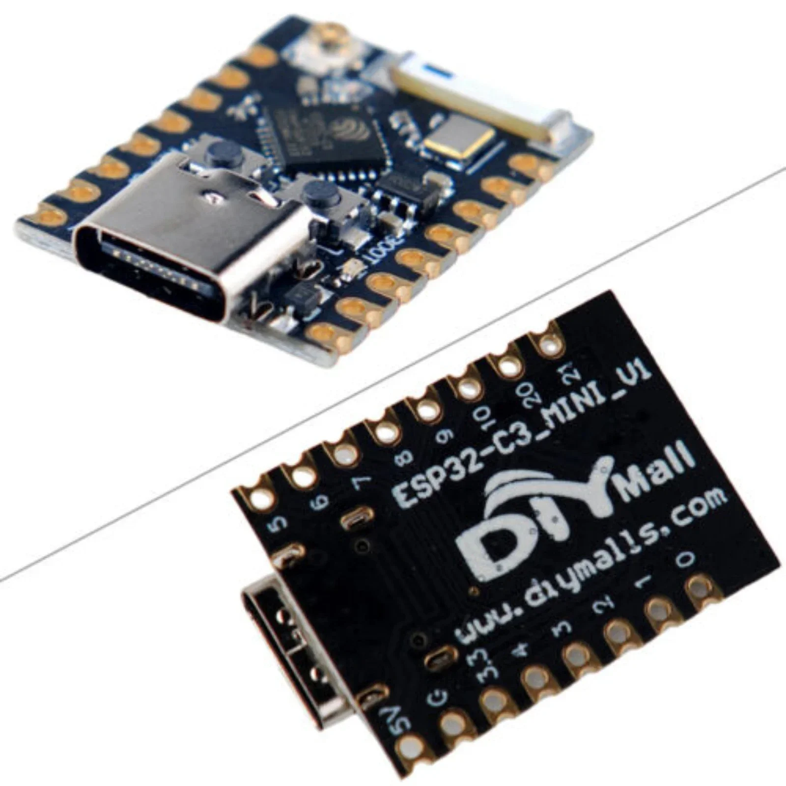 2 PCS ESP32-C3 Mini Placa de Desenvolvimento ESP32-C3_Mini_V1 Wi-Fi + BT 2.4G Antena WiFi com Cabo SMA 3DBI U.FL para SMA Fêmea
