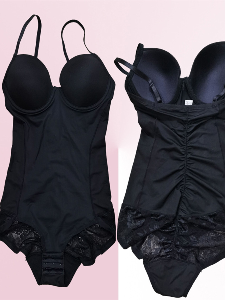 女性用の滑らかな圧縮ボディシェイパー、おなかコントロール、腕立て伏せストレッチボディスーツ、女性用下着とシェイプウェア、1個