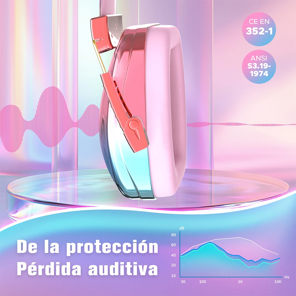 Orejeras galvanizadas a la moda, protector auditivo para niños, auriculares antiruido para autismo, protectores auditivos para niños, regalo para niños pequeños