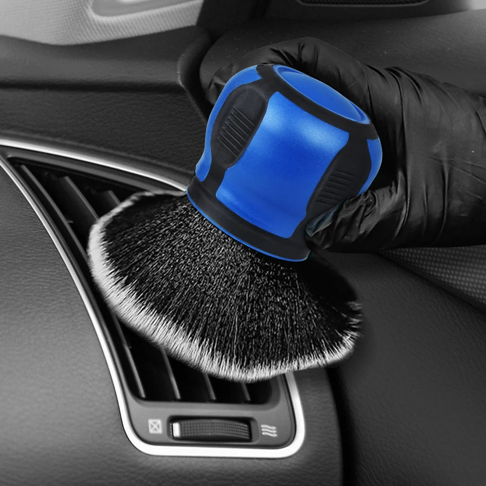 Cepillos detallados de coches con cubiertas de estante de almacenamiento, cerdas suaves, limpiador de polvo Interior de coche, herramienta de limpieza detallada, 1P