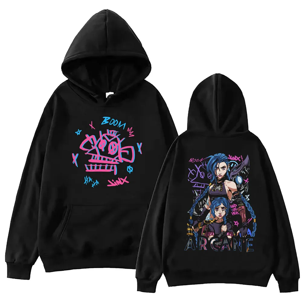 Hot GAME Anime Arcane 까마귀 하라주쿠 힙합 풀오버 탑 스웨트 팬 선물