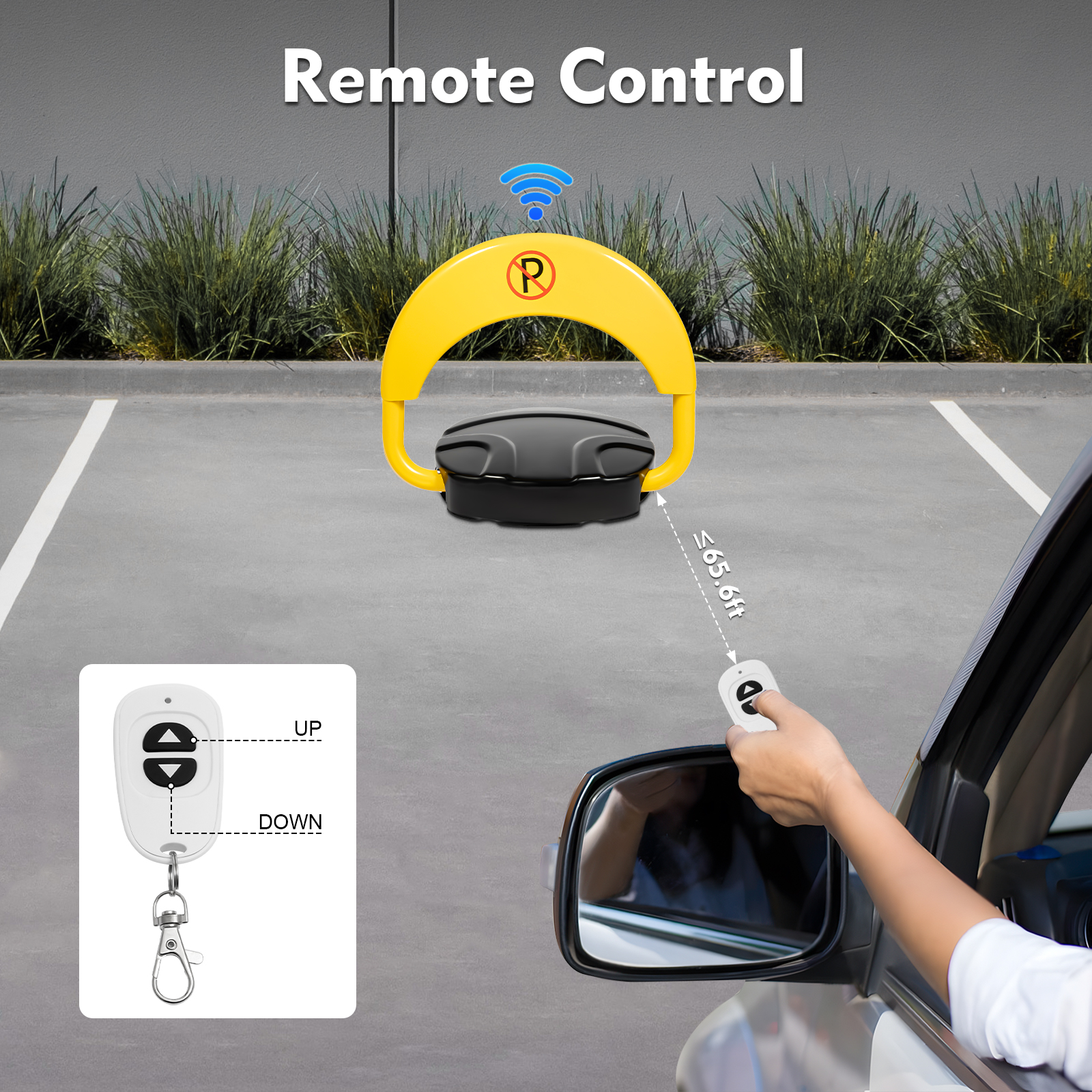 Cerradura de estacionamiento anticolisión IP67 con Control remoto, barrera plegable, Sensor automático, raya reflectante IP67