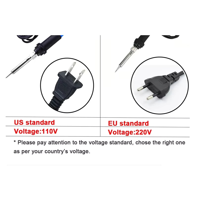 1/5/6pcs 60W 220V EU Adjustable Temperature Electric Soldering Iron Welding Iron Rework Station Heat Pen Tips DIY Repair Tool