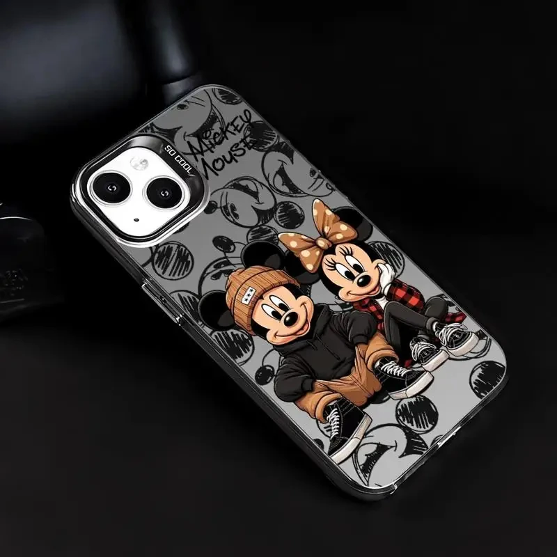 Funda de teléfono de pantalla completa de Mickey Minnie Mouse de Disney para iPhone 16 15 14 13 12 11 ProMax 7 8 Plus XR XS MAX 13 Mini Cool Back Cover