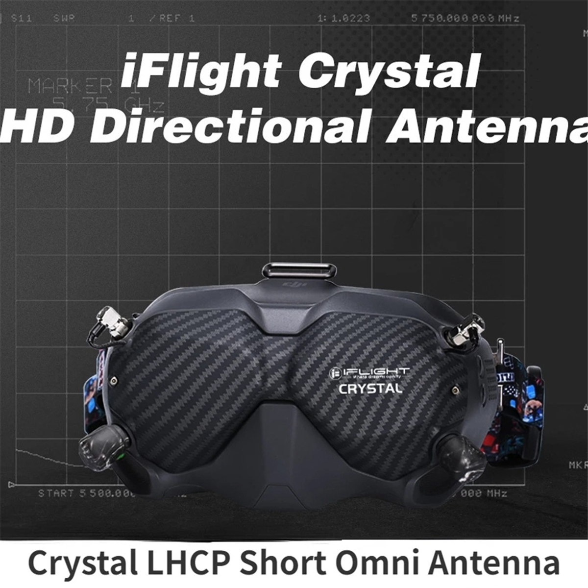 Iftly cangkang pelindung antena 5.8GHz, antena HD Patch kristal dengan kacamata kristal LHCP pendek untuk DJI FPV