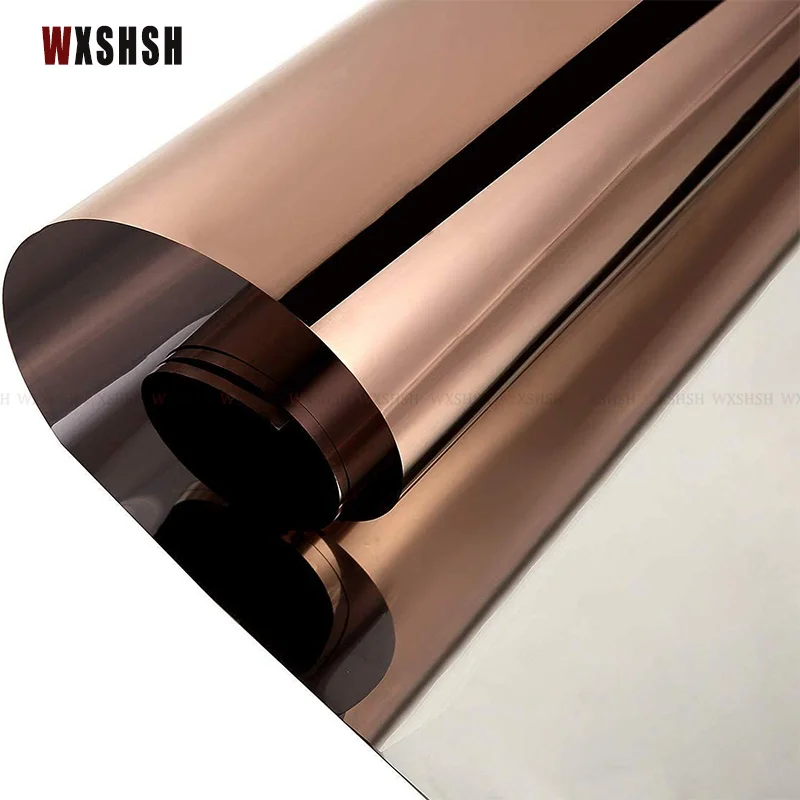Clearance_Window Privacy Film One Way Privacy Static Cling Sun Blocking Anti UV Janela reflexiva para casa e escritório Brown-Si