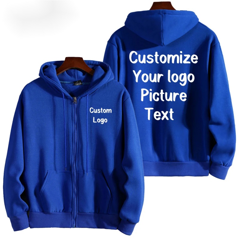 Homens e mulheres personalizados seu logotipo com zíper Hoodies, moletom com capuz manga comprida, moda casual, outono, inverno Sportwear roupas, venda quente