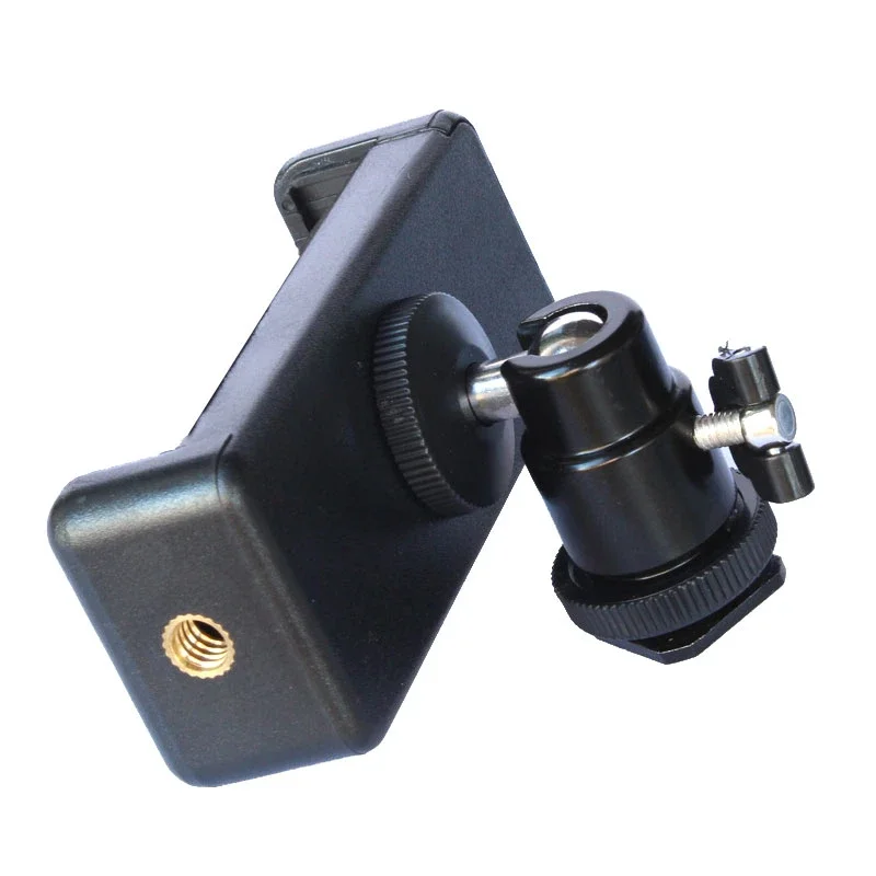 Soporte para cámara SLR, Clip para teléfono con zapata, soporte Universal para teléfono móvil con montaje, trípode monopié con tornillo 1/4