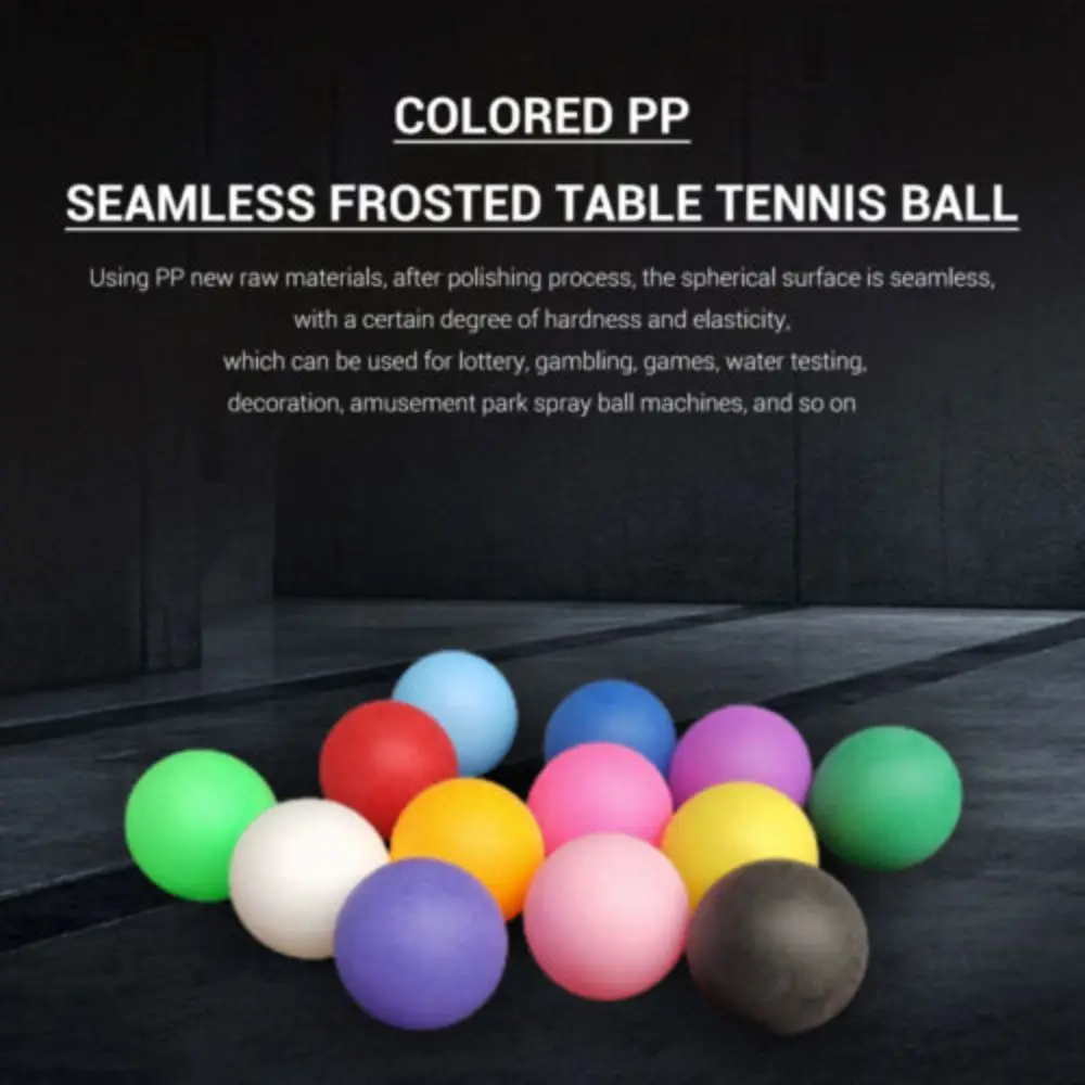 Bolas de Ping Pong de alta elasticidad, 30/50 piezas, 40mm, colores mezclados, Material PP, pelota de tenis de mesa, bolas de entrenamiento de juego esmeriladas sin costuras