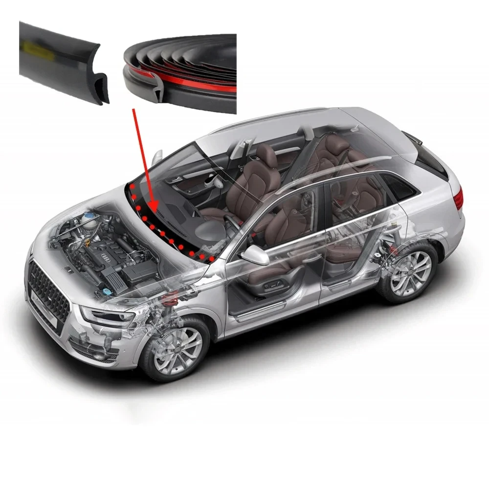 2 M กระจกรถยนต์แผง Moulding ซีลสติกเกอร์กันฝุ่นยางซีลสําหรับ Auto Car Dashboard กระจก