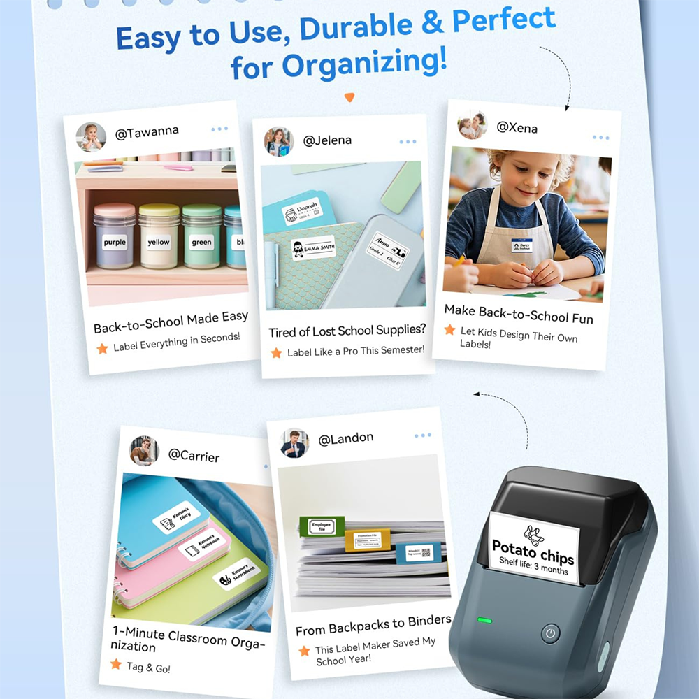 Draagbare Niimbot B1 Draadloze Label Maker Sticker Printer Etiketteermachine DIY 20-50mm Etiketten voor Office Home