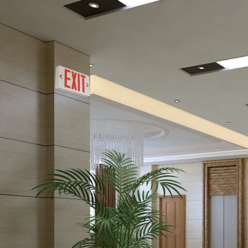 Exit Light AC 220v สีแดงป้ายทางออก Led ไฟฉุกเฉิน Fire Safety Indicator ไฟเตือนสําหรับหลอดไฟ Hotel Mall โรงเรียน Public Place