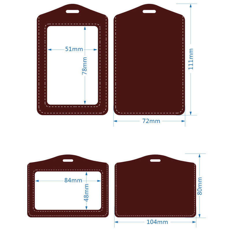 レザー ID ホルダー ケース ネームバッジ カバー バッグ スタッフ ワーク パス カード バッジ ホルダー ストラップ付き オフィス バッジ プロテクター スリーブ