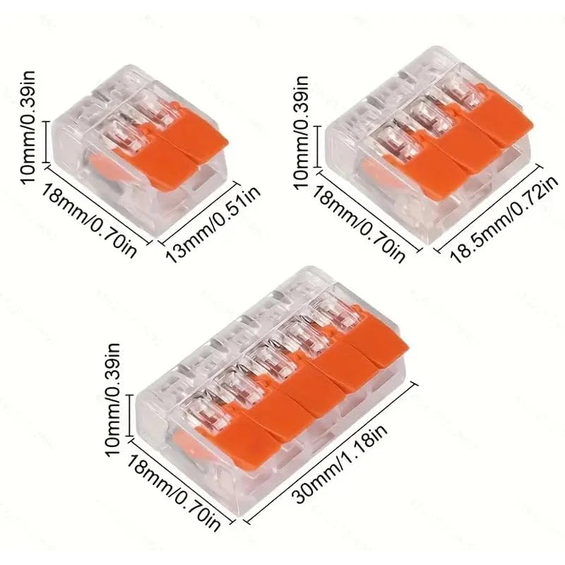 30 ชิ้น Quick ตัวเชื่อมต่อสายไฟ 30 1 In และ Out Fast สายไฟฟ้า Clamp Kit Connector Terminal 30 ชิ้นสีส้ม Combinat