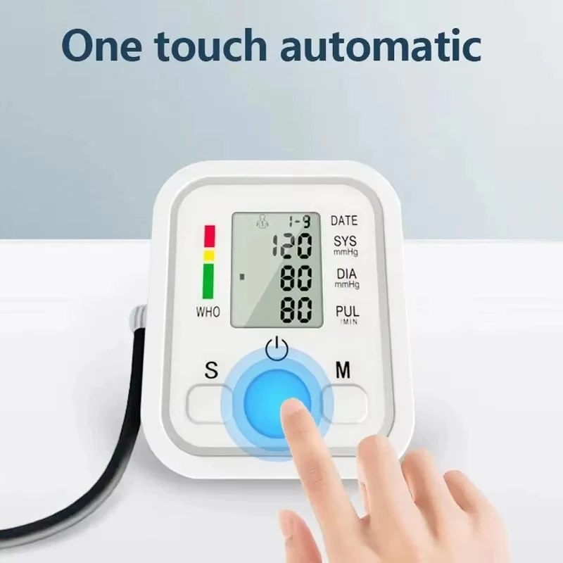 Monitor de presión arterial AJC, tonómetro Digital, medidor de presión arterial para la parte superior del brazo, esfigmomanómetro médico automático BP, pulso