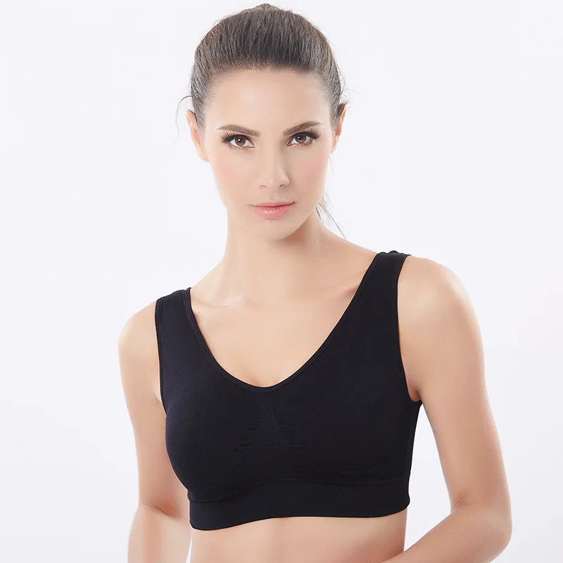 กีฬา Bra Push Up ไร้สาย PLUS ขนาด Bras Double Layer โยคะปรับฟิตเนสชุดชั้นใน
