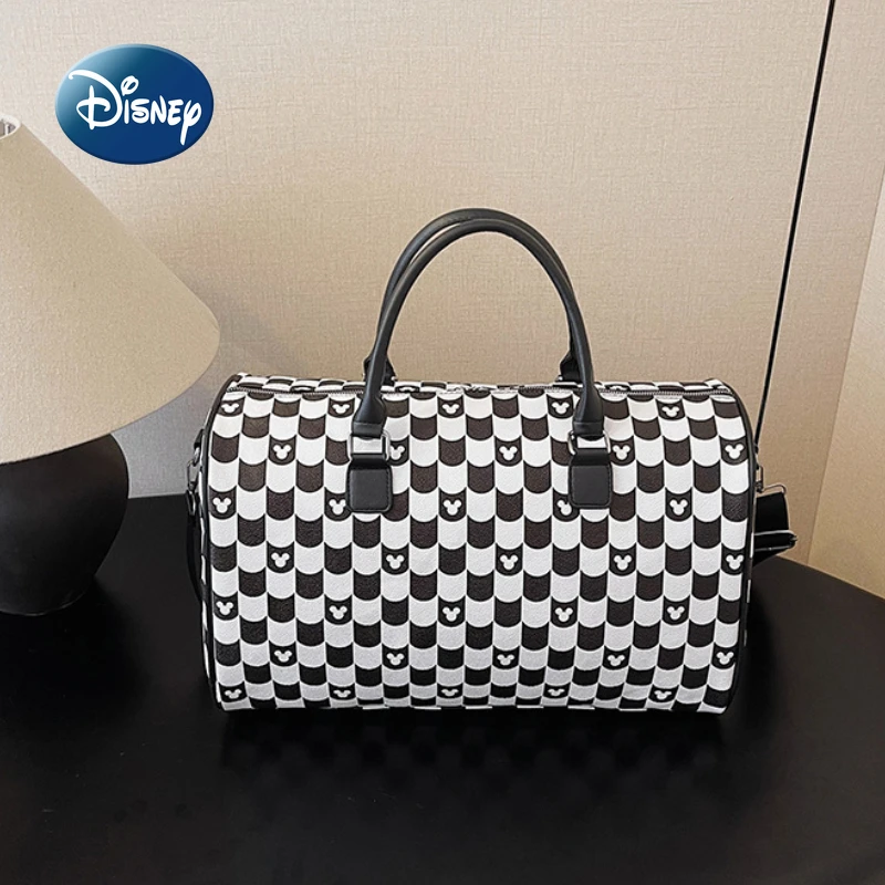 Disney Mickey ใหม่กระเป๋าเดินทางแบบพกพากระเป๋าถือแบรนด์หรูกระเป๋าเดินทางผู้หญิงขนาดใหญ่ความจุ Multi-Functional กระเป๋าเดินทางกระเป๋า