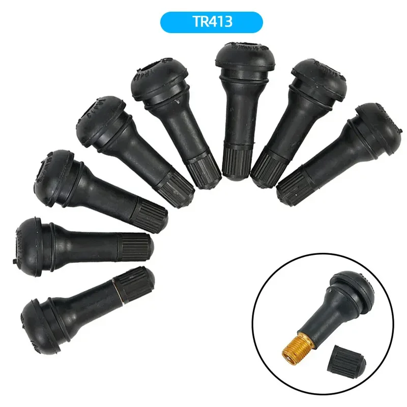 10Pcs TR413 Snap In Typ Gummi Ventil Werkzeug Set Tubeless Reifen Ventile Vorbauten Gummi Ventil Vorbauten Auto Zubehör Teile Ersatz