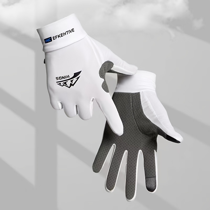 Guantes de protección solar, guantes de pesca para hombres y mujeres, guantes finos y transpirables para montar en hielo totalmente combinados, guantes adhesivos de verano