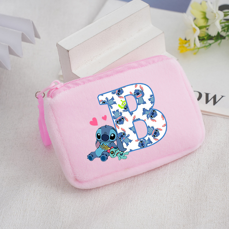 ディズニーステッチスクエアぬいぐるみ小銭入れ女の子かわいい 26 レタープリント財布子供ポータブルミニ収納袋子供の誕生日プレゼント