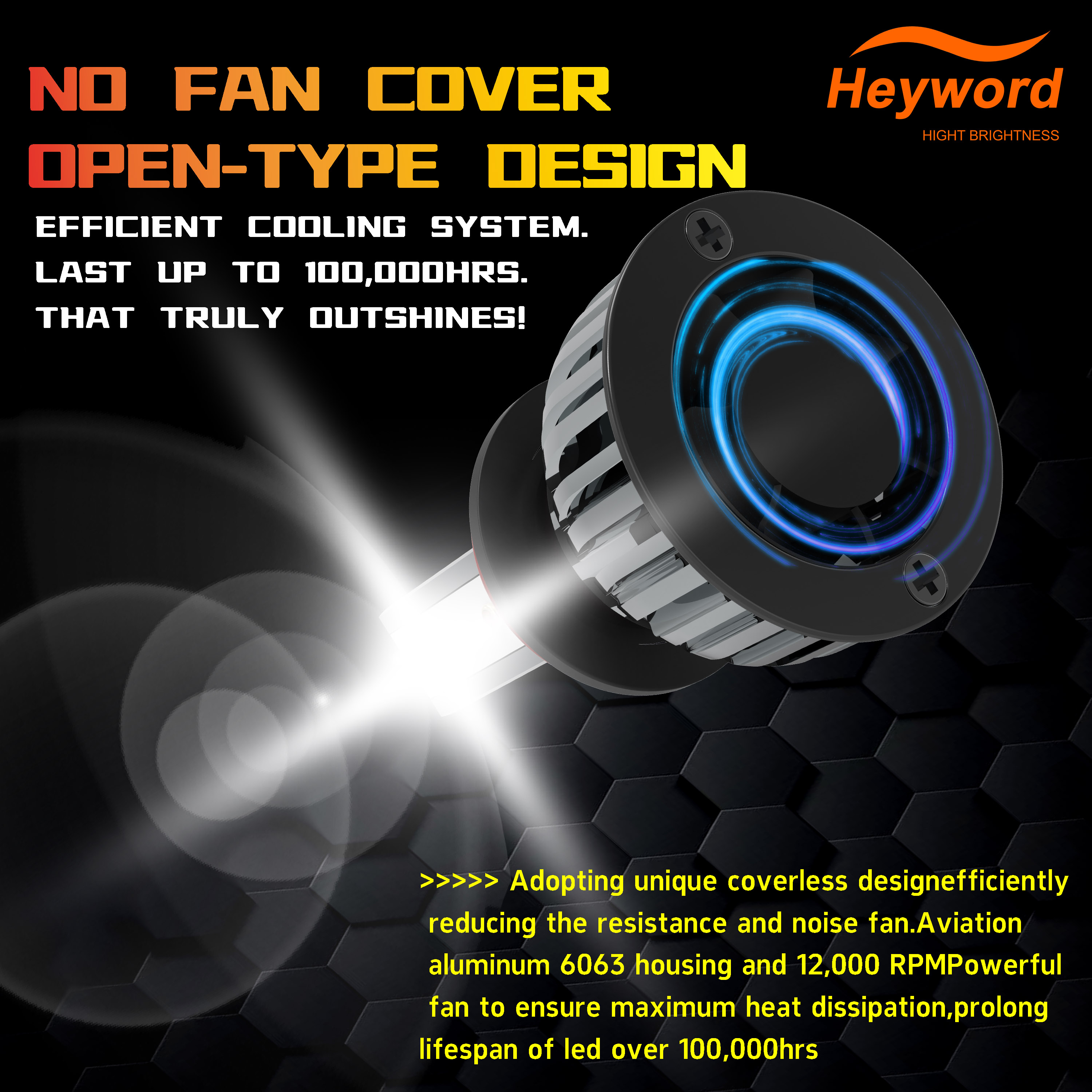 Heyword 150000lm 450W 1860 CSP chip 3000k/4300k/6000k/8000k faro LED para coche h4 h7 h1 faros LED 9005 H7 h11 luz led