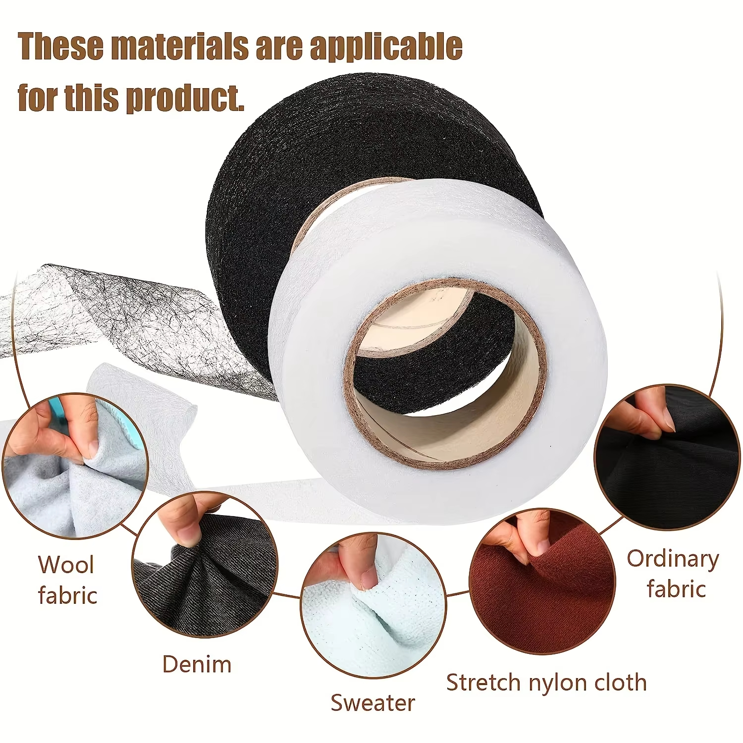 64 M/ม้วน Self กาวกางเกง Hem เทปไม่ทอ Double-Side Interlining กาว DIY Jean เสื้อผ้าความยาวสั้นเครื่องมือเย็บผ้า