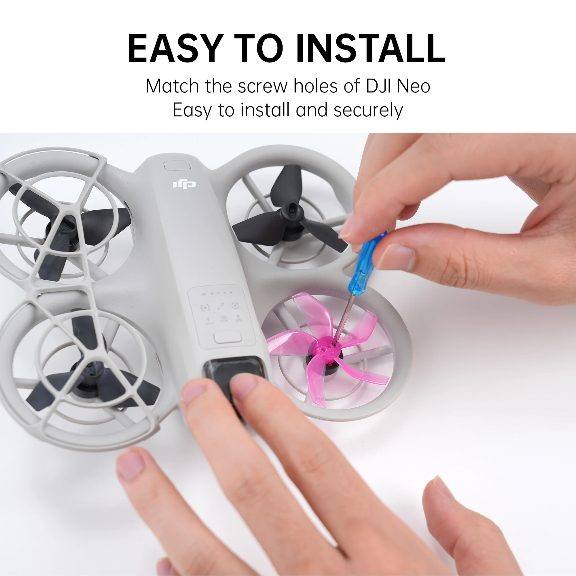 RCSTQ Five leaves for DJI Neo Propellers Colored Props Quick Release Props Paddle Blade Low-Noise Propellers for DJI Neo