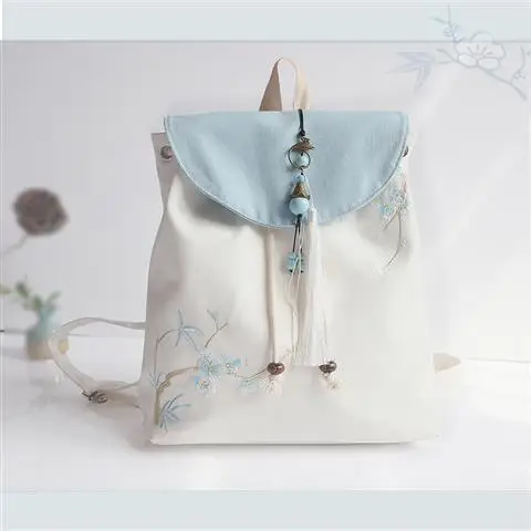 Torby szkolne dla dzieci haft w kwiaty torba płócienna w stylu chińskim Mochila Escolar Feminina Adolecente Mochilas Para Estudiantes