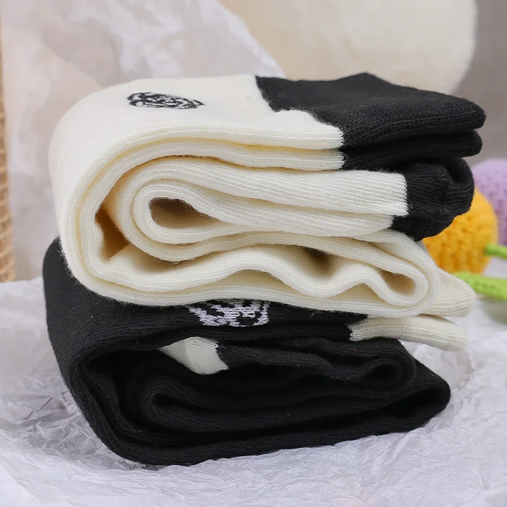Calcetines largos japoneses de Camelia rosa para mujeres y niñas, calcetines hasta la rodilla de algodón con flores de Lolita, falda Ins para estudiantes, calcetines hasta la pantorrilla a juego