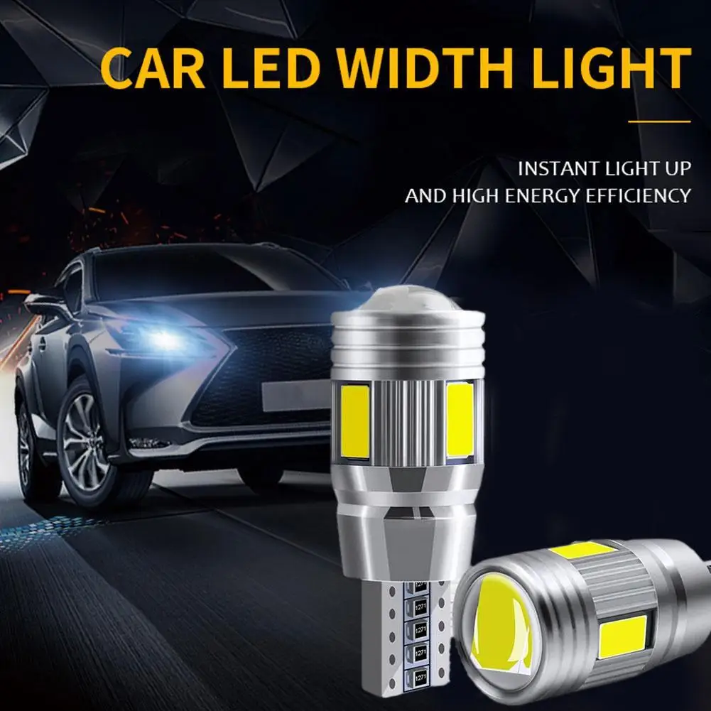 2x Car T10 LED Bulb W5W 194 LED Signal Light 12V 6000K Trunk Lamps Auto No Side 10SMD 5630 Claerance error Wedge X2N9