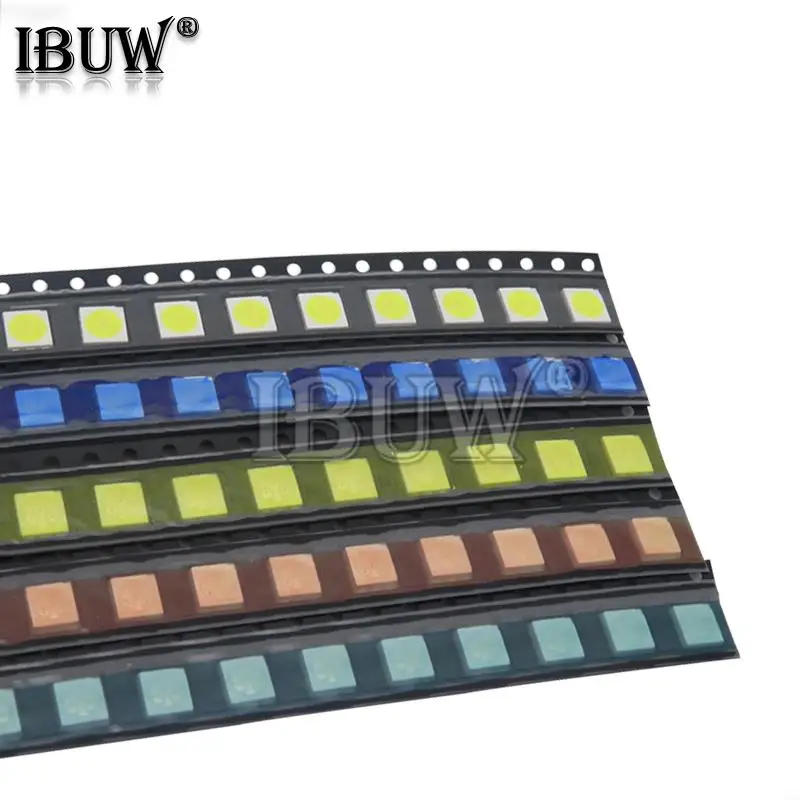100 PZ = 5 colori x 20 pezzi 5050 5703 1210 1206 0805 0603 Assortimento diodi LED Kit diodi LED SMD Verde/ROSSO/Bianco/Blu/Giallo