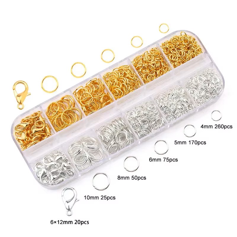 Caixa de ouro prata lagosta fecho aberto anéis de salto para fazer jóias pulseiras colares ganchos corrente fechamento diy acessórios