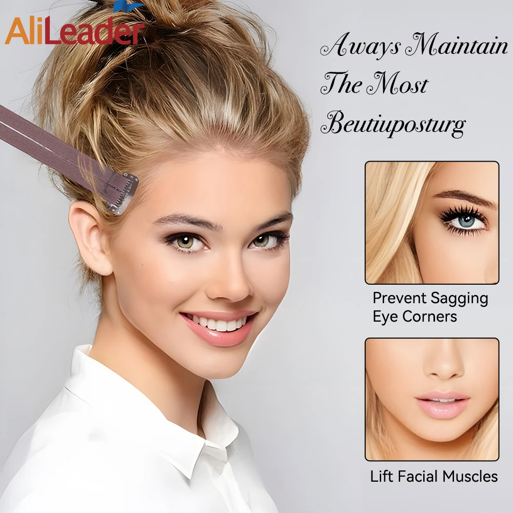 Banda de elevación individual/doble, banda elástica para ojos, cejas, ojos de zorro, banda elástica mágica con Clips Bb, correa ajustable para el cabello