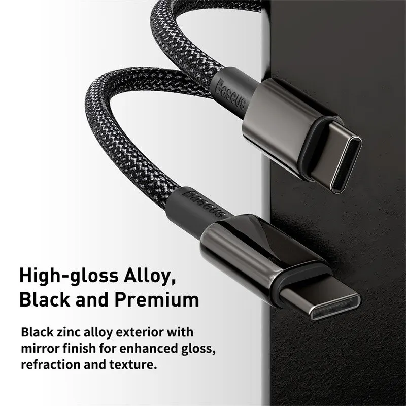 Cavo Baseus 100W tipo C per iPhone 15 USB C PD cavo di ricarica rapida per caricabatterie per Macbook Samsung Xiaomi tipo C cavo USB C