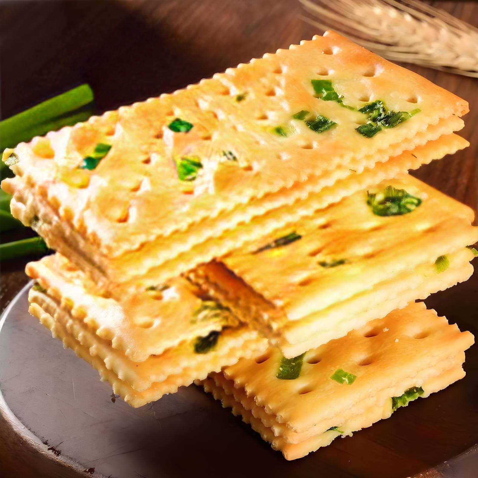 Taiping, Soda Crackers - Chive Flavor, Pack of 3, 100g/bag