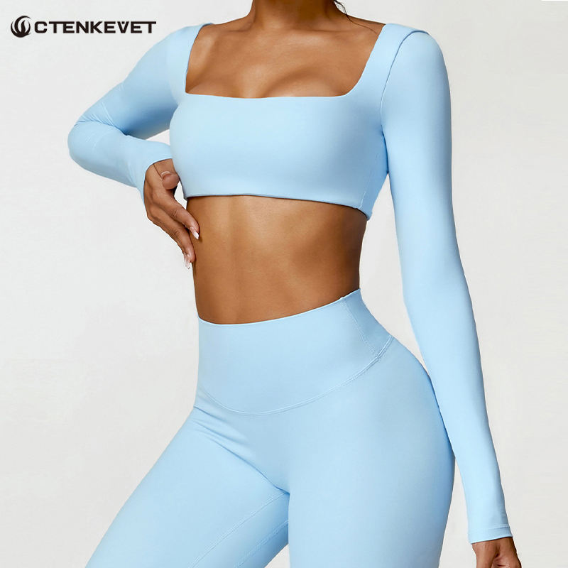 Camiseta deportiva de manga larga para mujer, ropa deportiva para correr al aire libre, gimnasio, camiseta de manga larga para Yoga, gimnasio, entrenamiento de realce, Top de una sola pieza