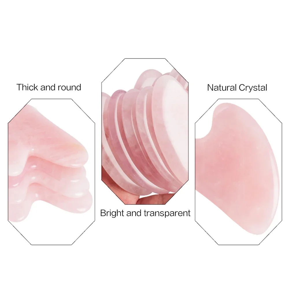 Ngọc Bích Tự Nhiên Đá Gạc Sha Cạp Guasha Mặt Nâng Thiết Bị Thạch Anh Hồng Gouache Máy Mát Xa Da Mặt Cổ Lưng Massage Toàn Thân Dụng Cụ
