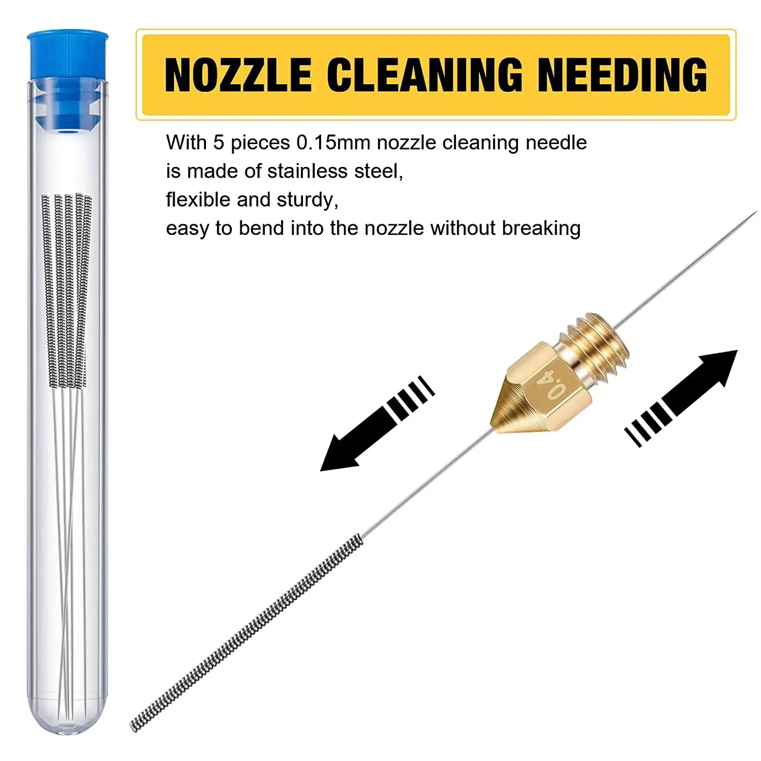 Creality Ender 3 V3 SE Nozzles 5PCS 0.2/0.4/0.6/0.8/1.0 M6 Nozzles Kit for Ender 3 V3 SE, Ender 5 S1, Ender 7, Spider 1.0 Hotend
