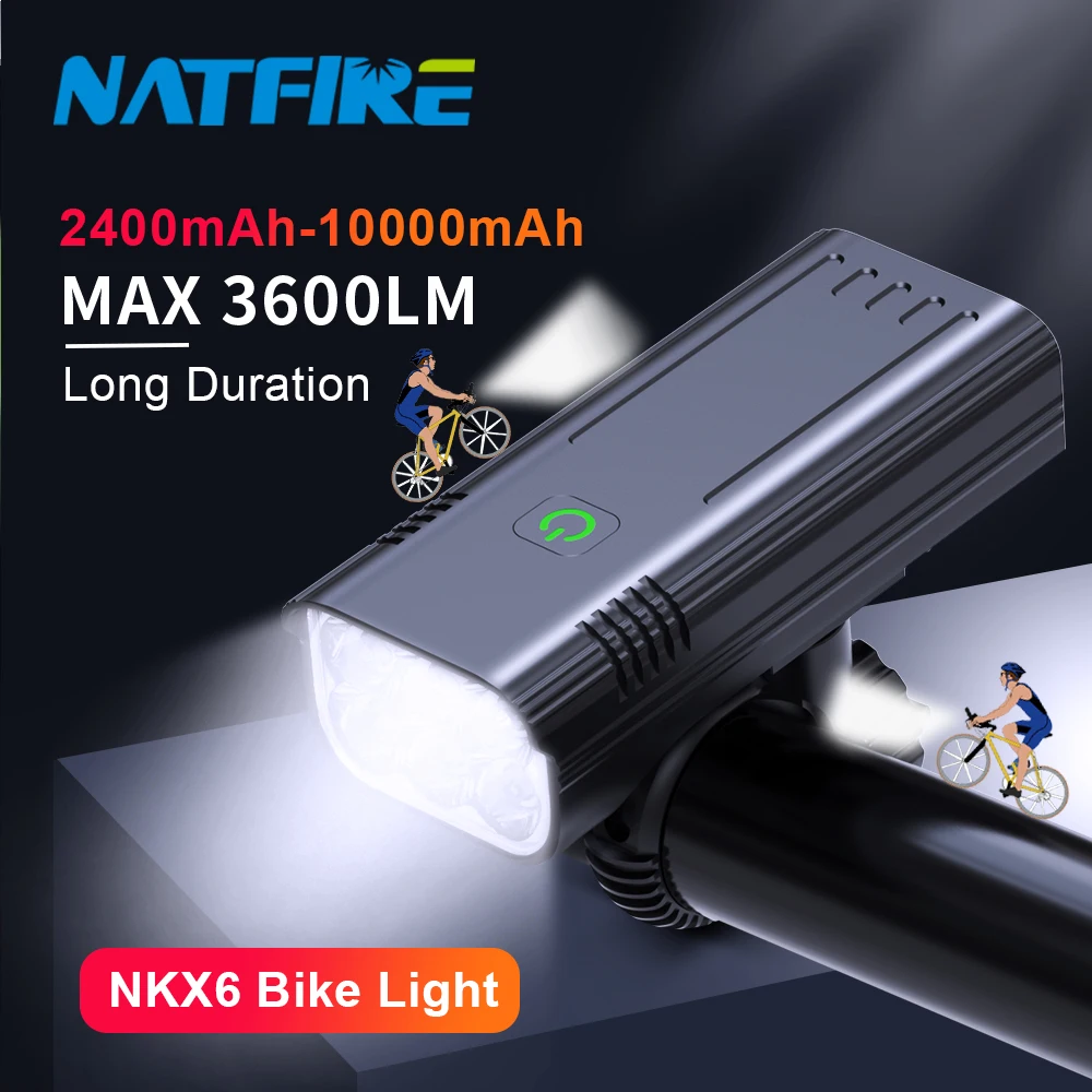 10000MAh 6-8 Đèn LED Xe Đạp USB Sạc 3600 Lumens Xe Đạp Đèn Pha Đèn Pin Siêu Sáng Đèn Trước Và lưng Phía Sau Đèn