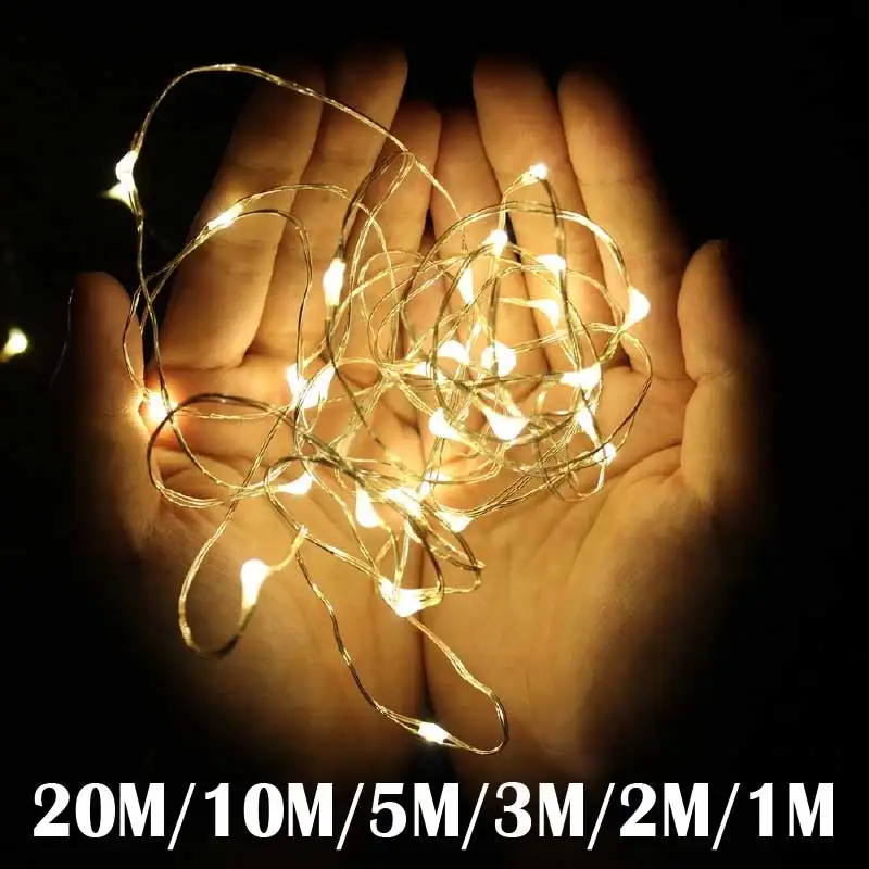 1M/2M/3M/10M Dây Đồng Box Garland LED Trang Trí Đám Cưới Cho trang Trí Nhà Cửa Cổ Tích Cho Đảng Trang Trí Dây Đèn