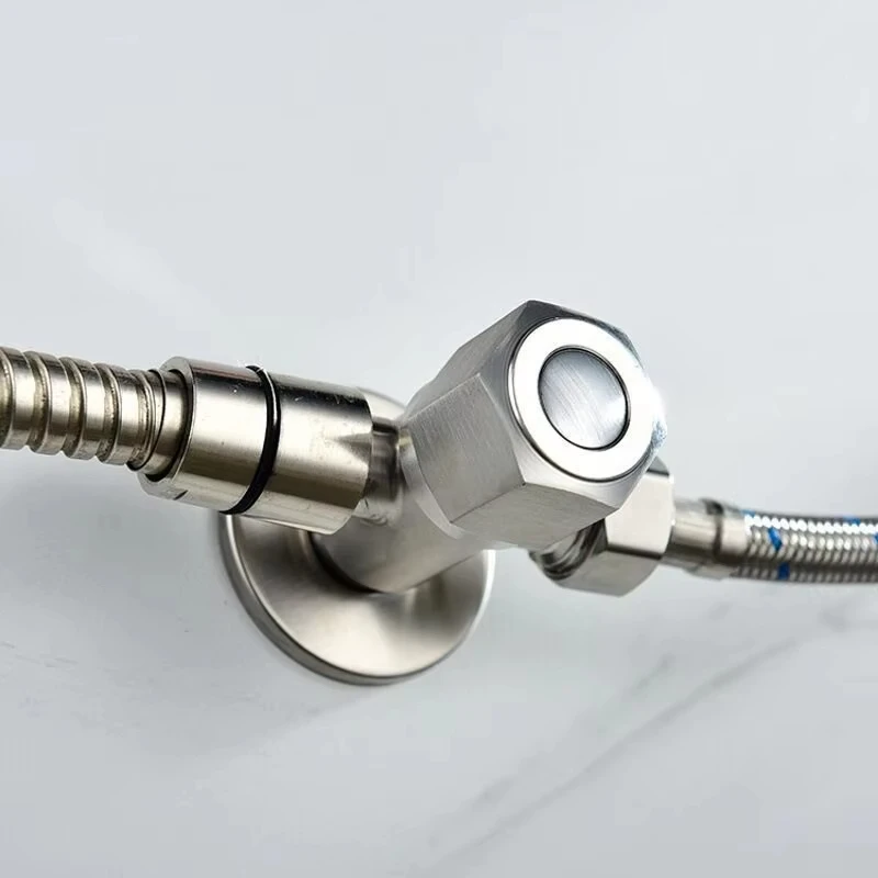 ステンレス製バスルームトライアングルバルブ,2方向,クイックオープニング,蛇口アクセサリー,g1,2スレッド,給水口