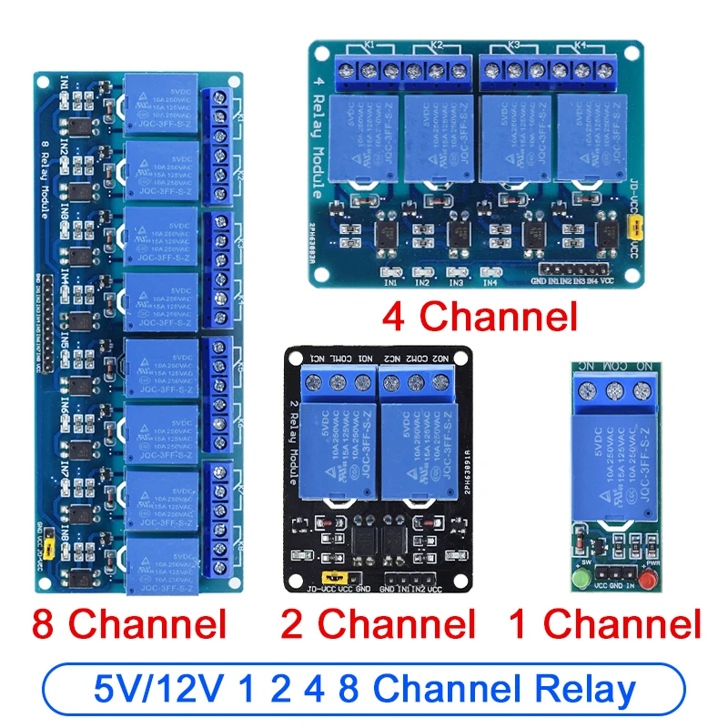 5V 12V 24V Relay Module With Optocoupler Relay Output 1 2 4 6 8 16Way Relay Module For Arduino PLC Automation Equipment Control