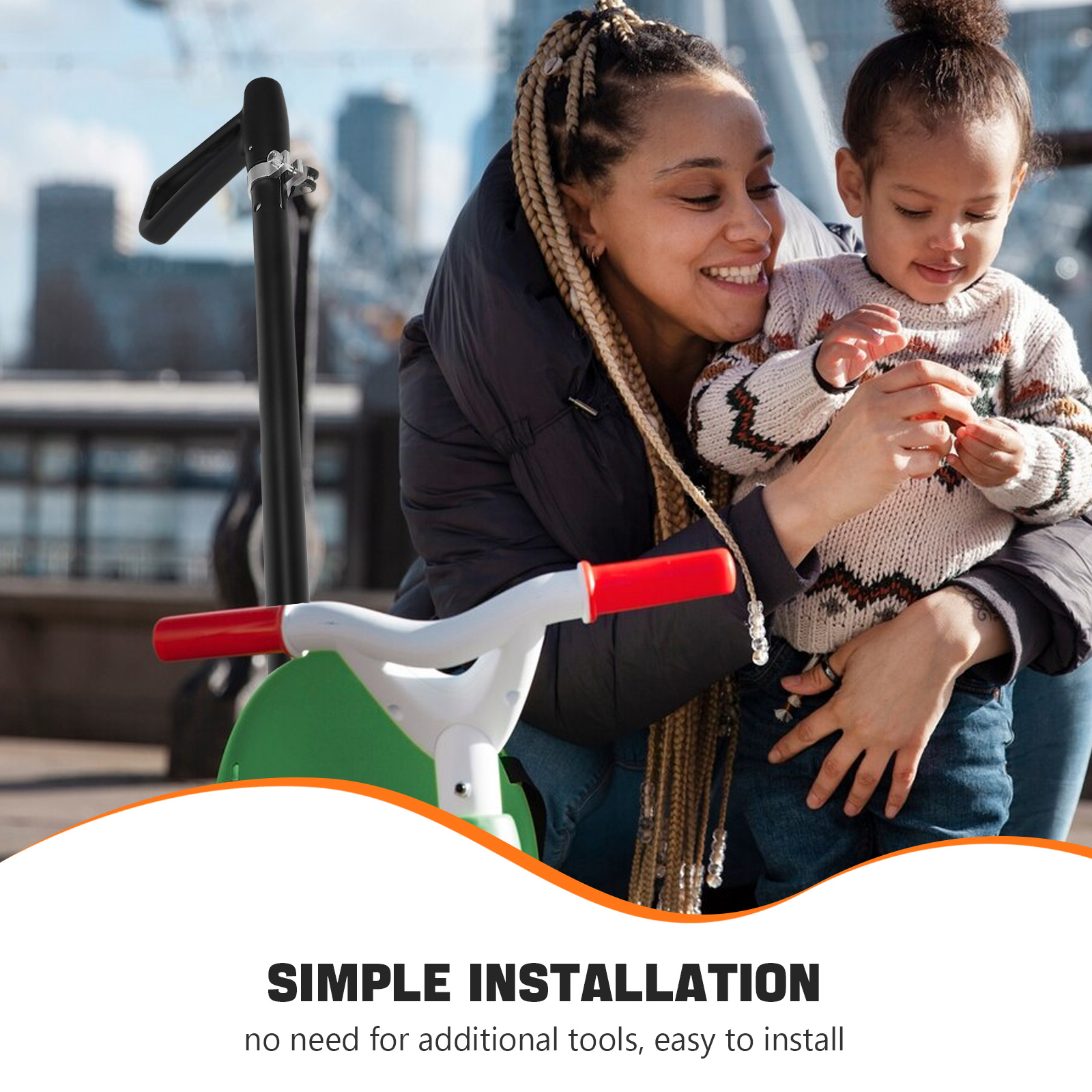 Scooter empurrador carrinho de bebê conectores carrinho alça braço para criança crianças dobrável yo push rod acessórios