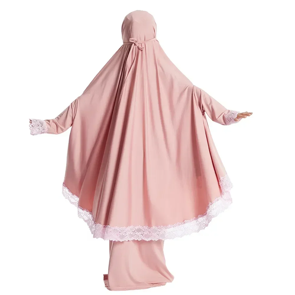 Muçulmano crianças meninas hijab vestido ramadan khimar saias define sobrecarga eid oração vestuário burqa abaya robe kaftan vestidos com capuz